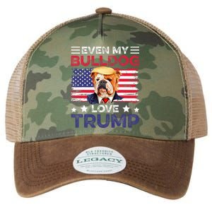 Even My Bulldog Loves Trump Dog Owner Gift For Pet Owner Legacy Tie Dye Trucker Hat