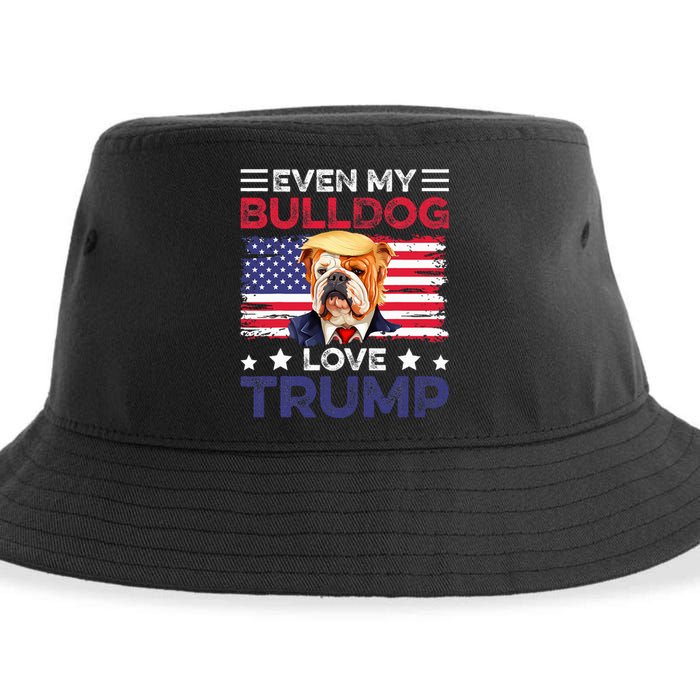 Even My Bulldog Loves Trump Dog Owner Gift For Pet Owner Sustainable Bucket Hat