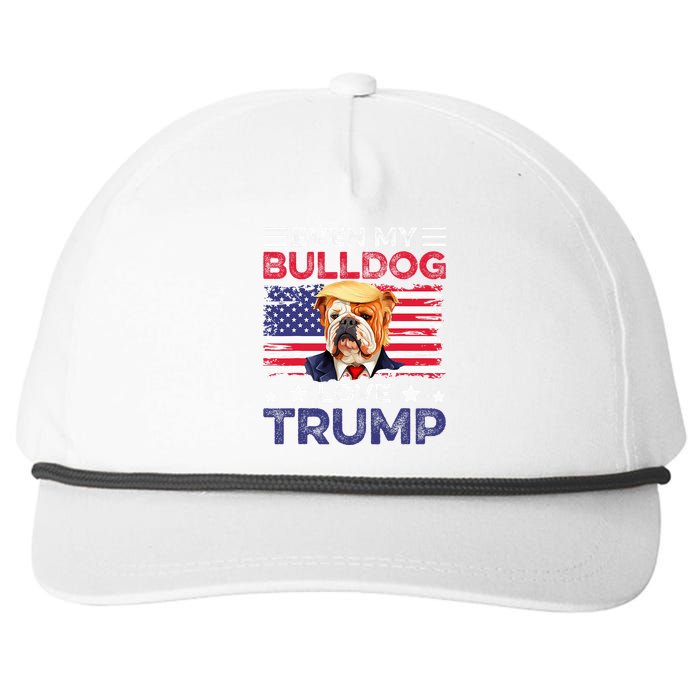 Even My Bulldog Loves Trump Dog Owner Gift For Pet Owner Snapback Five-Panel Rope Hat