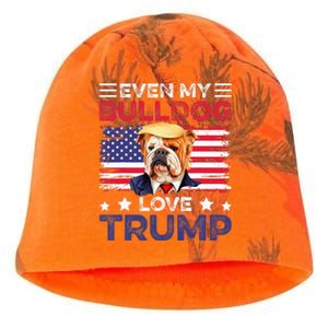 Even My Bulldog Loves Trump Dog Owner Gift For Pet Owner Kati - Camo Knit Beanie