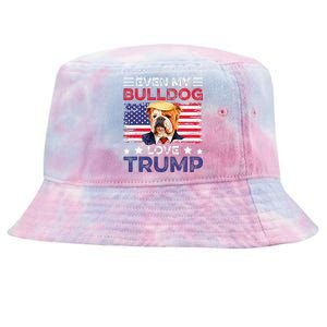 Even My Bulldog Loves Trump Dog Owner Gift For Pet Owner Tie-Dyed Bucket Hat