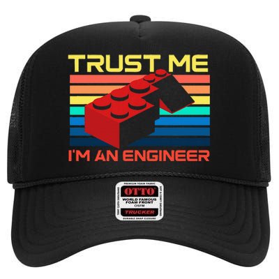 Engineer Master Builder Building Blocks Bricks Bricklayer High Crown Mesh Back Trucker Hat