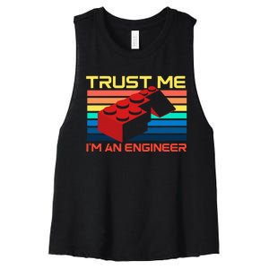 Engineer Master Builder Building Blocks Bricks Bricklayer Women's Racerback Cropped Tank