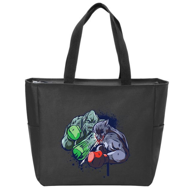 Epic Monster Boxing Battle Zip Tote Bag