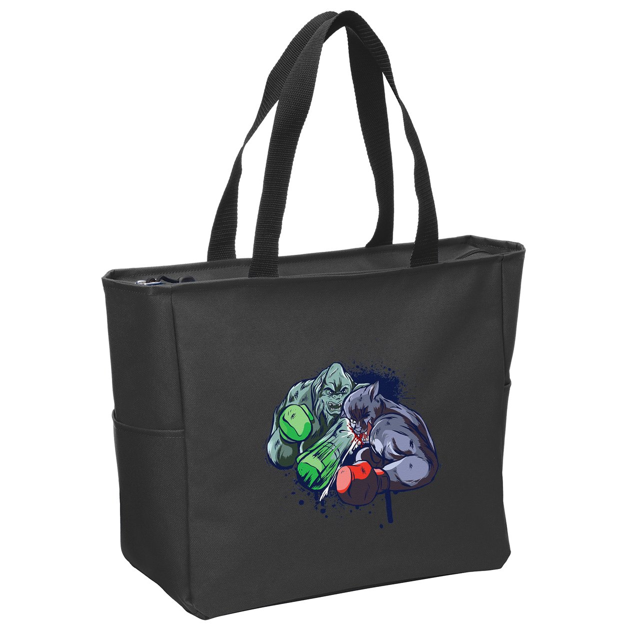 Epic Monster Boxing Battle Zip Tote Bag