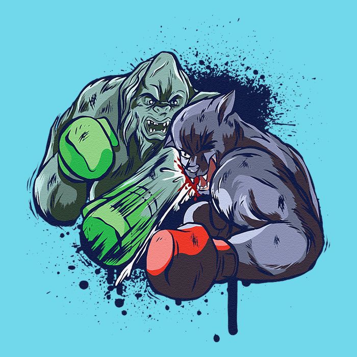 Epic Monster Boxing Battle Womens T-Shirt