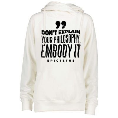 Embody Your Philosophy Womens Funnel Neck Pullover Hood