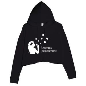 Embrace Differences Crop Fleece Hoodie