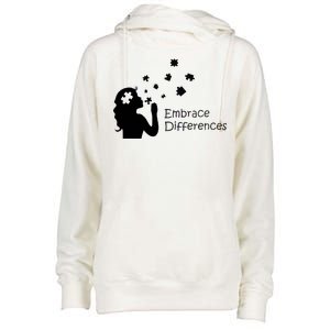 Embrace Differences Womens Funnel Neck Pullover Hood