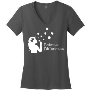 Embrace Differences Women's V-Neck T-Shirt