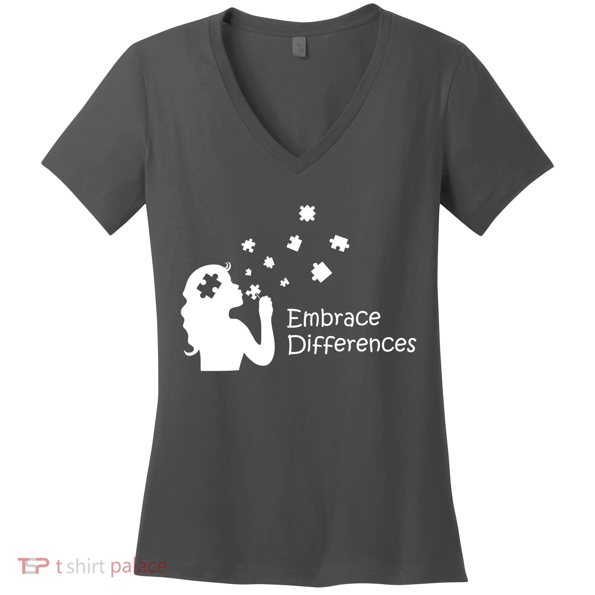 Embrace Differences Women's V-Neck T-Shirt