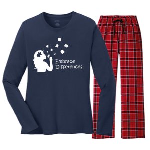 Embrace Differences Women's Long Sleeve Flannel Pajama Set 