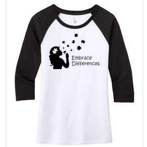 Embrace Differences Women's Tri-Blend 3/4-Sleeve Raglan Shirt