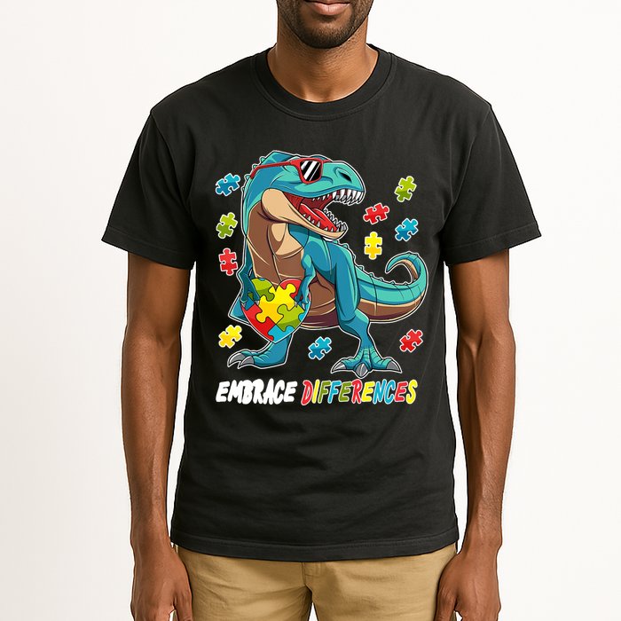 Embrace Differences Autism Awareness Dino Tall T-Shirt
