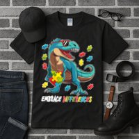 Embrace Differences Autism Awareness Dino Tall T-Shirt