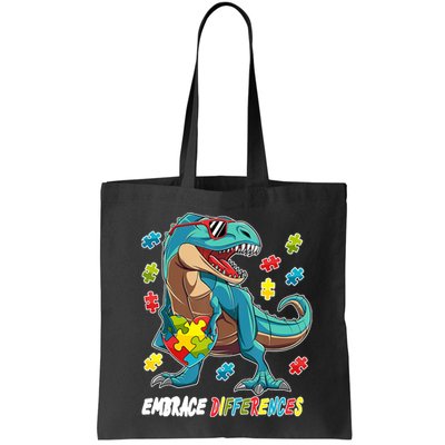 Embrace Differences Autism Awareness Dino Bag