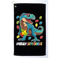 Embrace Differences Autism Awareness Dino Golf Towel
