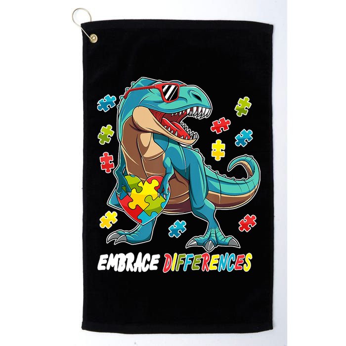 Embrace Differences Autism Awareness Dino Golf Towel