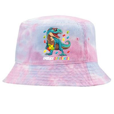 Embrace Differences Autism Awareness Dino Tie-Dyed Bucket Hat