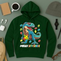 Embrace Differences Autism Awareness Dino Hoodie