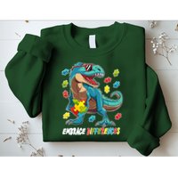 Embrace Differences Autism Awareness Dino Sweatshirt
