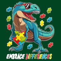 Embrace Differences Autism Awareness Dino Sweatshirt
