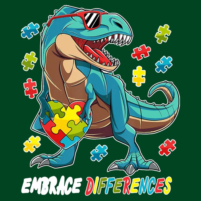 Embrace Differences Autism Awareness Dino Sweatshirt