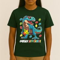 Embrace Differences Autism Awareness Dino T-Shirt