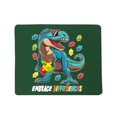 Embrace Differences Autism Awareness Dino Mousepad