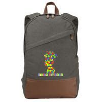 Embrace Differences Autism Awareness Puzzle Pieces Cotton Canvas Backpack