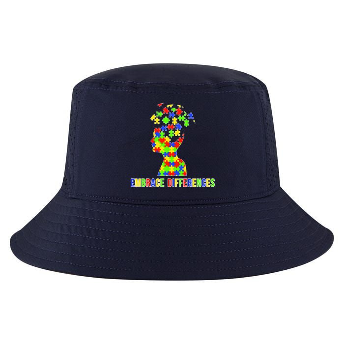 Embrace Differences Autism Awareness Puzzle Pieces Cool Comfort Performance Bucket Hat