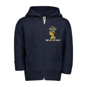 Embrace Differences Autism Awareness Puzzle Pieces Toddler Zip Fleece Hoodie