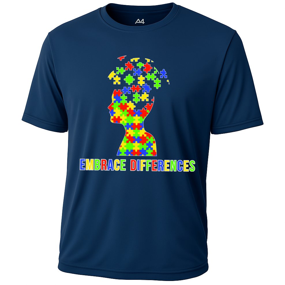 Embrace Differences Autism Awareness Puzzle Pieces Performance Shirt