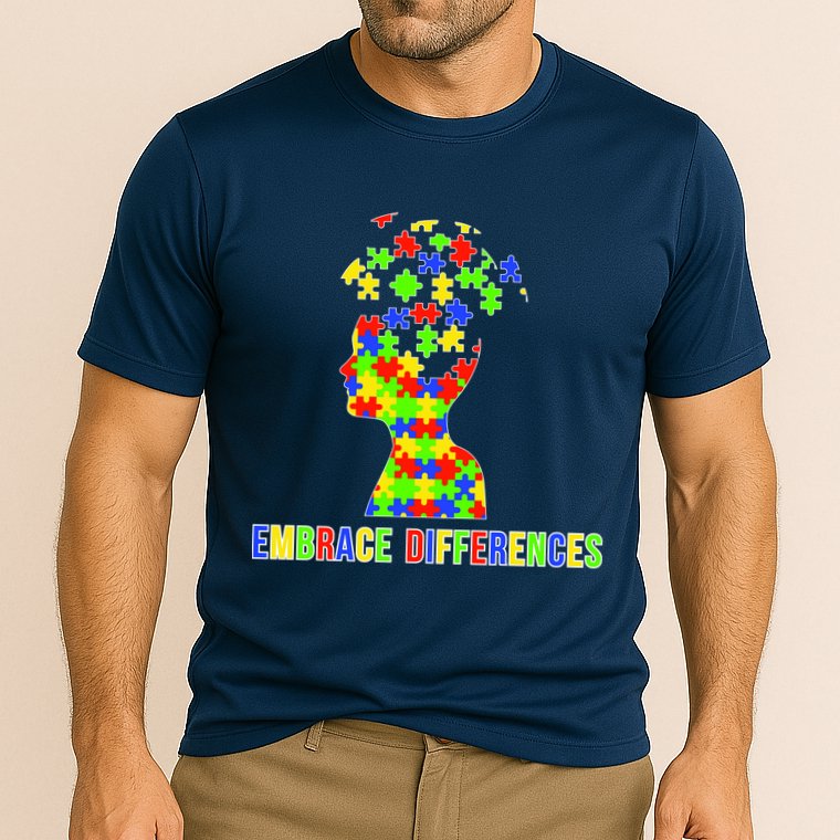 Embrace Differences Autism Awareness Puzzle Pieces Performance Shirt