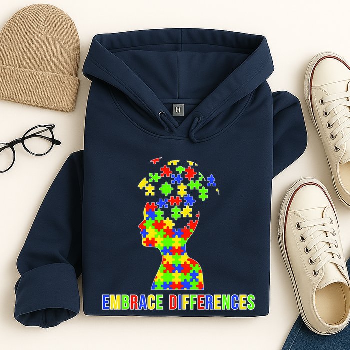 Embrace Differences Autism Awareness Puzzle Pieces Hoodie