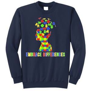 Embrace Differences Autism Awareness Puzzle Pieces Sweatshirt