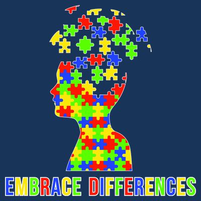 Embrace Differences Autism Awareness Puzzle Pieces T-Shirt