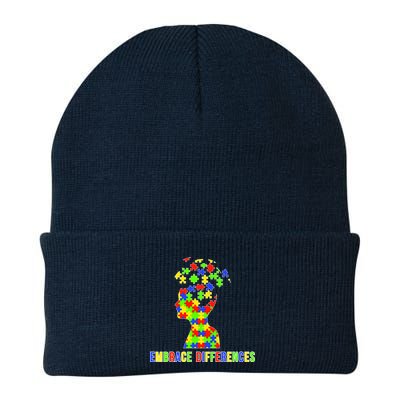 Embrace Differences Autism Awareness Puzzle Pieces Beanie
