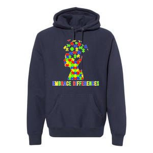 Embrace Differences Autism Awareness Puzzle Pieces Premium Hoodie