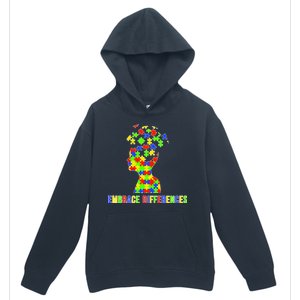 Embrace Differences Autism Awareness Puzzle Pieces Urban Pullover Hoodie