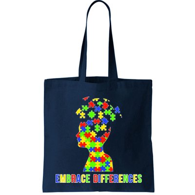 Embrace Differences Autism Awareness Puzzle Pieces Bag