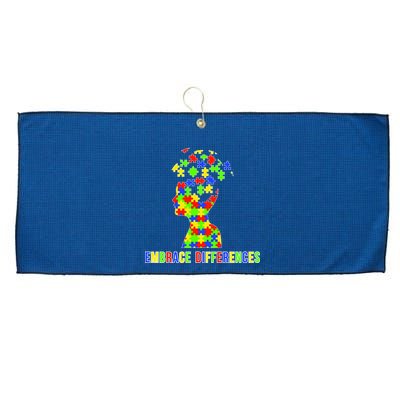 Embrace Differences Autism Awareness Puzzle Pieces Large Microfiber Waffle Golf Towel