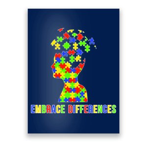 Embrace Differences Autism Awareness Puzzle Pieces Poster