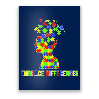 Embrace Differences Autism Awareness Puzzle Pieces Poster