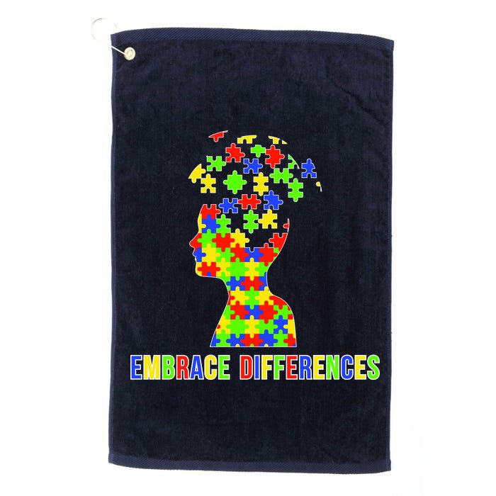 Embrace Differences Autism Awareness Puzzle Pieces Golf Towel