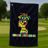Embrace Differences Autism Awareness Puzzle Pieces Golf Towel