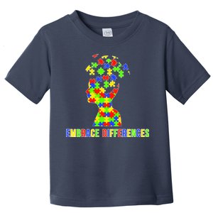 Embrace Differences Autism Awareness Puzzle Pieces Toddler T-Shirt