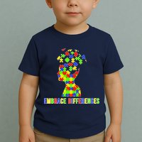 Embrace Differences Autism Awareness Puzzle Pieces Toddler T-Shirt