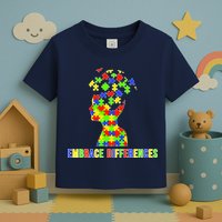 Embrace Differences Autism Awareness Puzzle Pieces Toddler T-Shirt