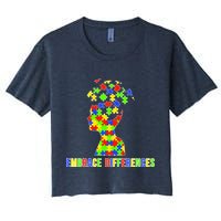 Embrace Differences Autism Awareness Puzzle Pieces Crop Top